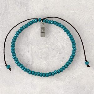 NOV9M®️ Turquoise Czech Glass Beads Adjustable Waxed Brazilian Cord Bracelet